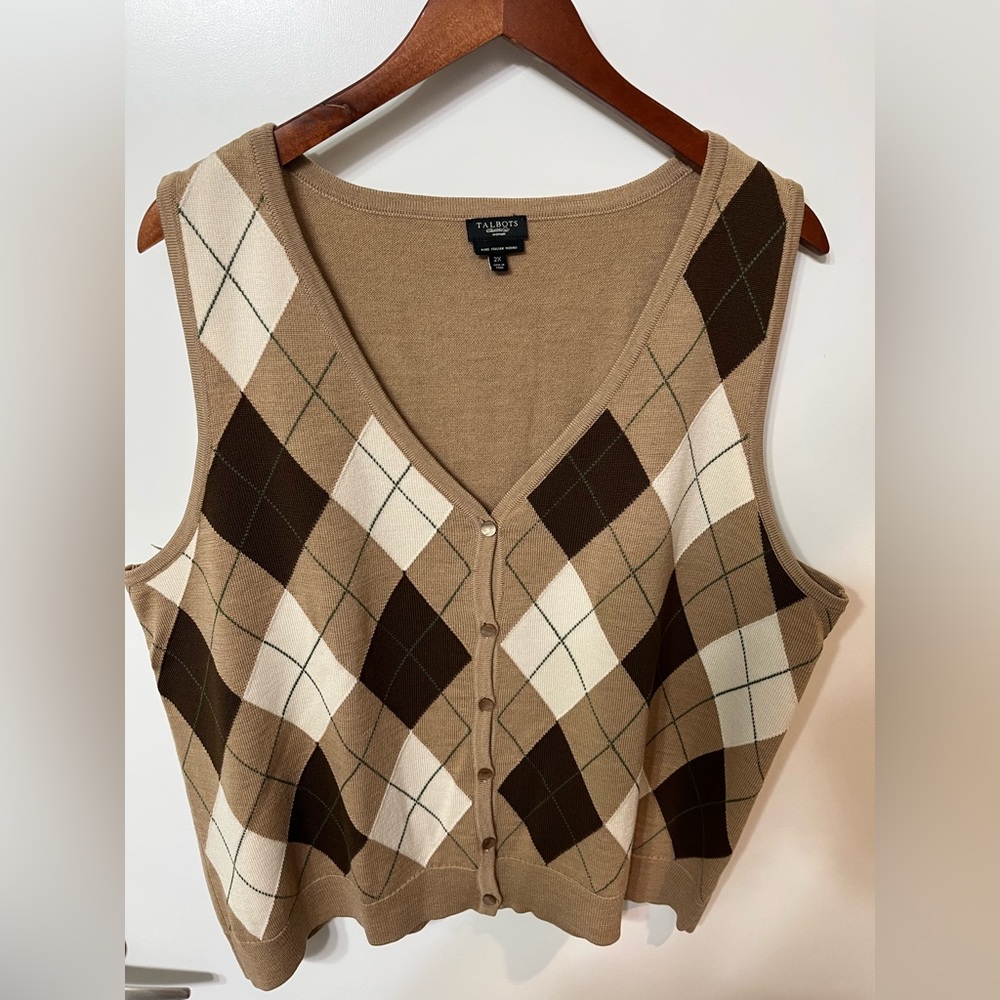 Talbots argyle vest